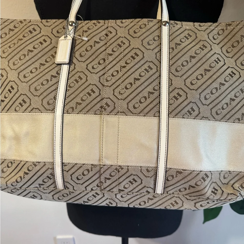 Coach Signature Lozenge Tote Shoulder Bag EUC